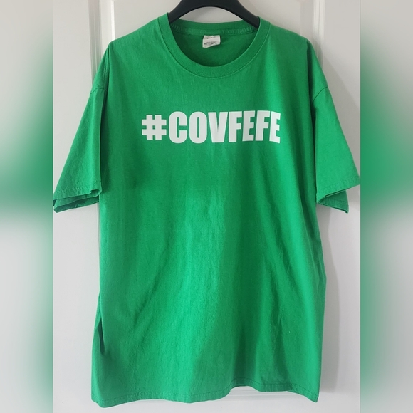 Fruit of the Loom Other - #Covefefe Silly Trump Late‎ Night Tweet Tshirt Men's Short Sleeve Green Size XL